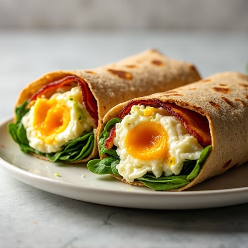 Crispy Turkey Bacon and Egg White Breakfast Wrap
