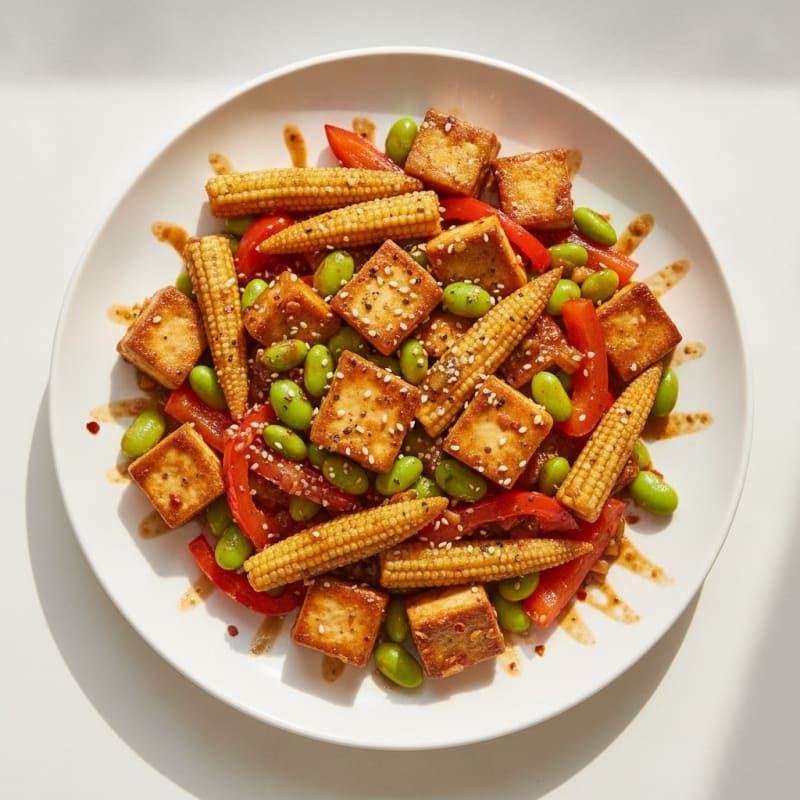 Baby Corn and Bell Pepper Stir-Fry
