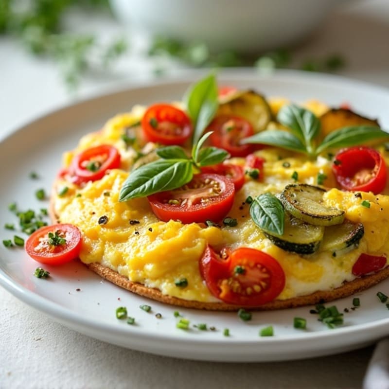 Hearty Egg and Fresh Herb Frittata with Roasted Vegetables