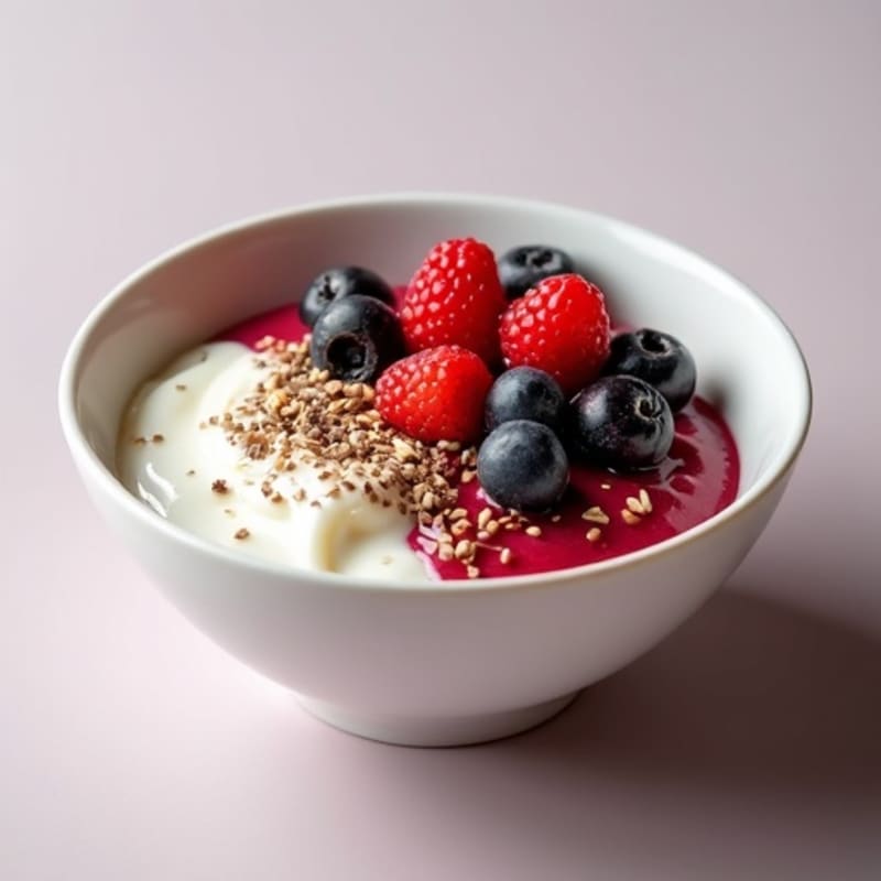 Creamy Greek Yogurt Protein Bowl with Mixed Berries and Almond Butter