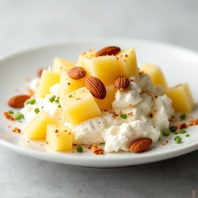 Cottage Cheese with Pineapple and Almonds