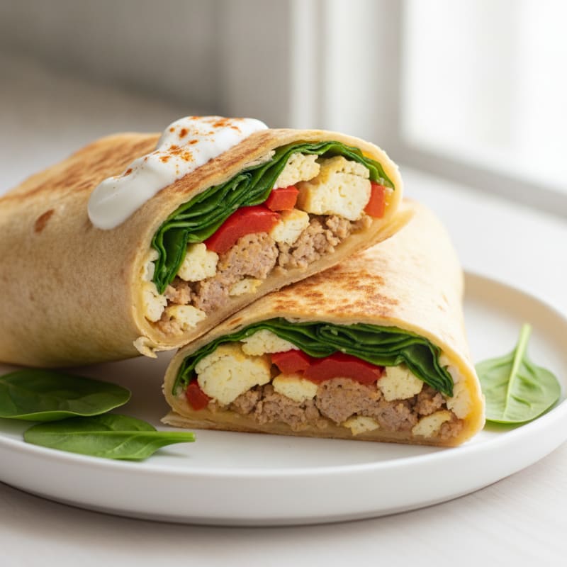 Savory Breakfast Sausage and Egg Wrap