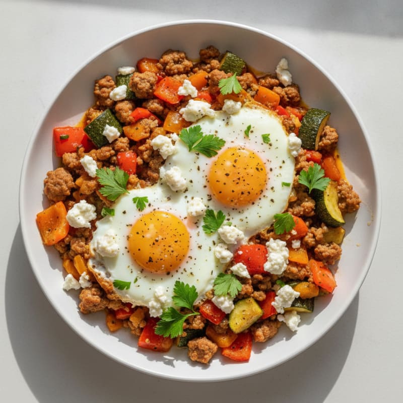 Baked Eggs with Roasted Vegetables