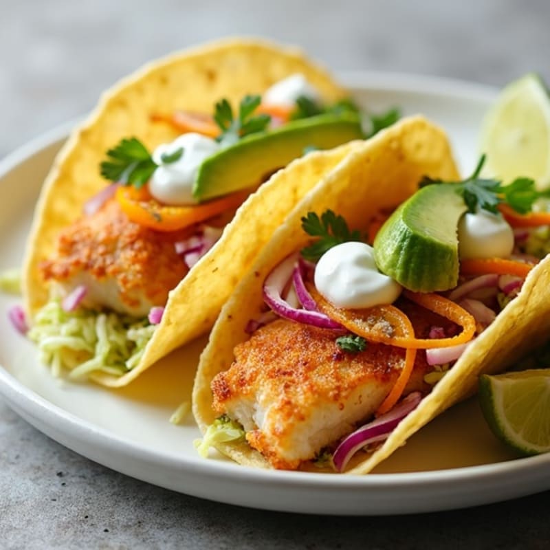 Crispy Baked Fish Tacos with Citrus Slaw