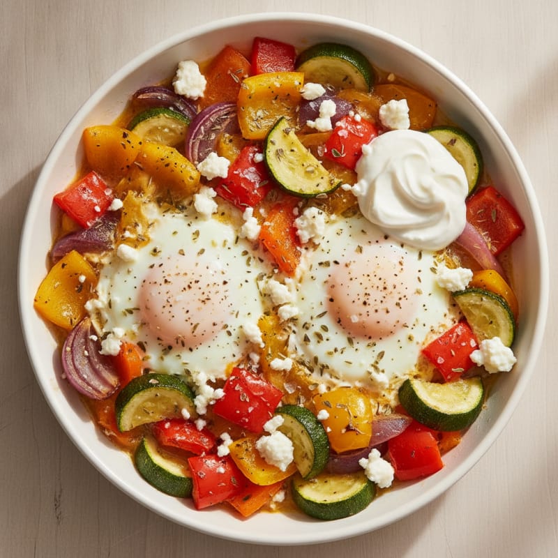 Baked Eggs with Roasted Vegetables
