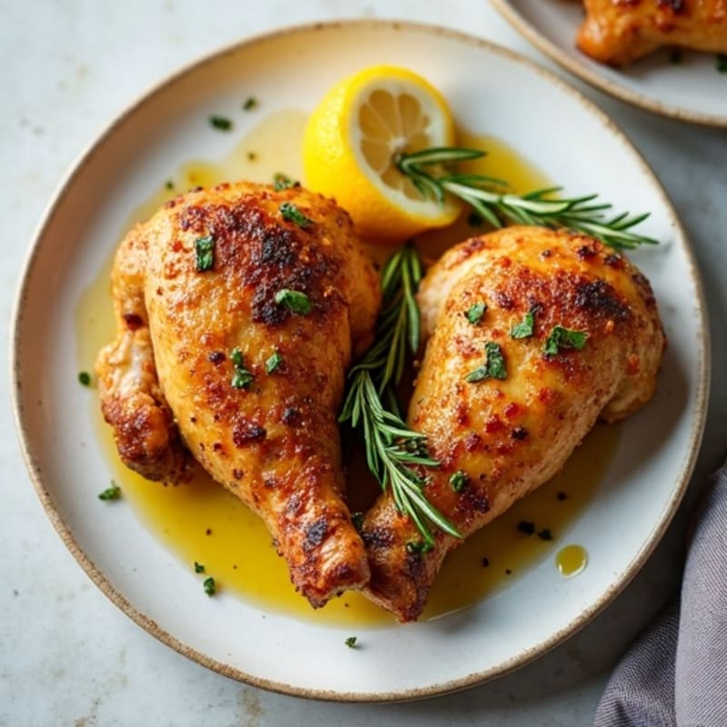Crispy Herb-Roasted Chicken Thighs with Garlic