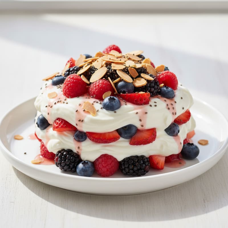 Greek Yogurt Protein Parfait with Mixed Berries