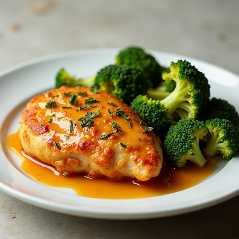 Crispy Baked Chicken with Sweet Garlic-Ginger Sauce and Roasted Broccoli