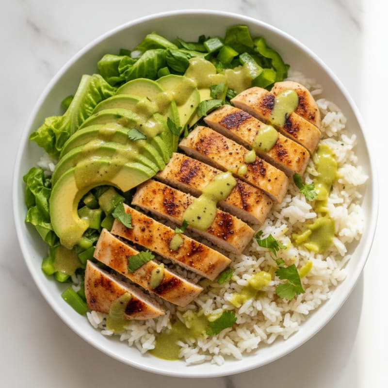 High-Protein Chicken and Avocado Burrito Bowl