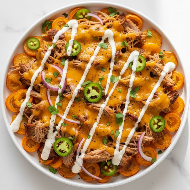 Smoky Pulled Pork Nachos with Zesty Crema