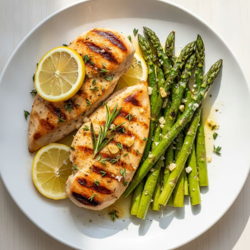 Grilled Lemon Herb Chicken with Asparagus