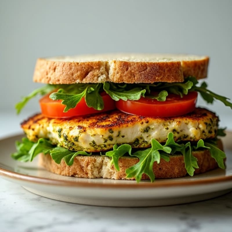 Pesto Chicken Sandwich with Fresh Veggies