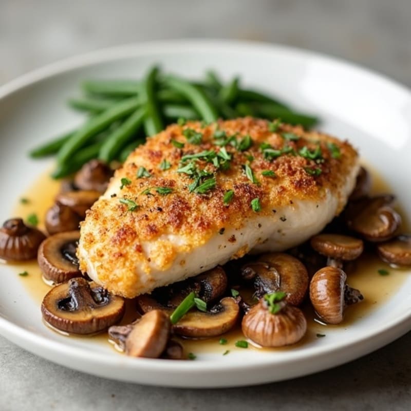 Herb-Crusted Mushroom Chicken with Truffle Essence