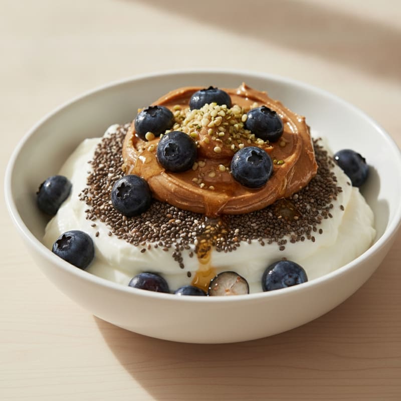 Greek Yogurt Parfait with Chia Seeds and Almond Butter