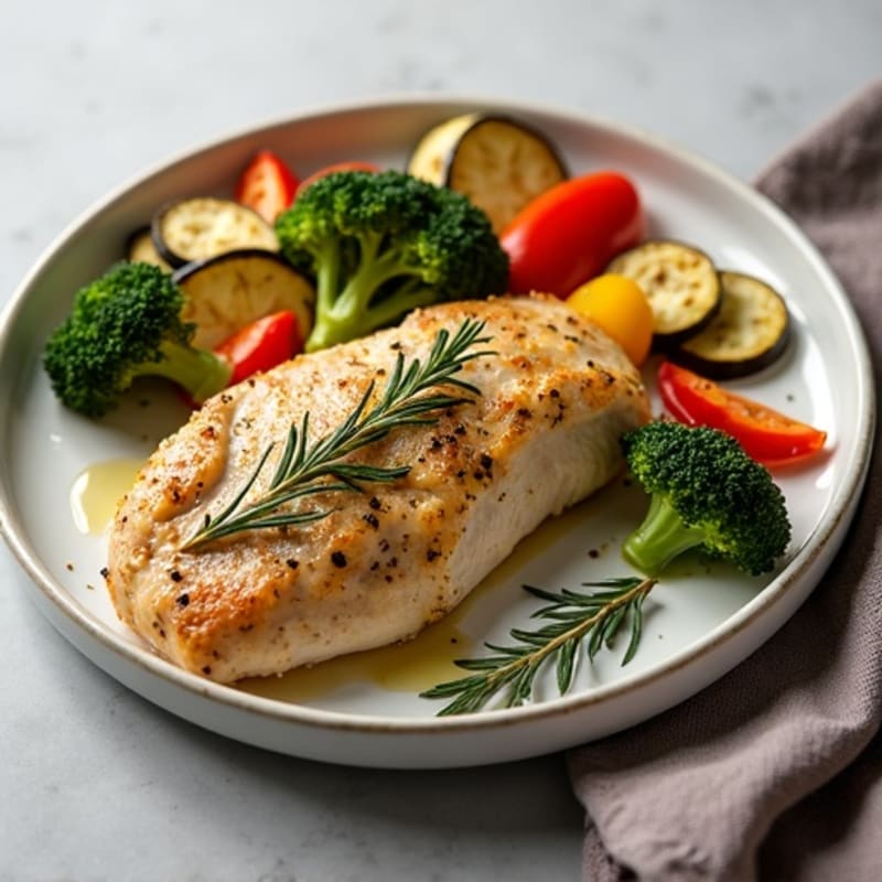 Herb-Crusted Pan Seared Chicken with Roasted Vegetables