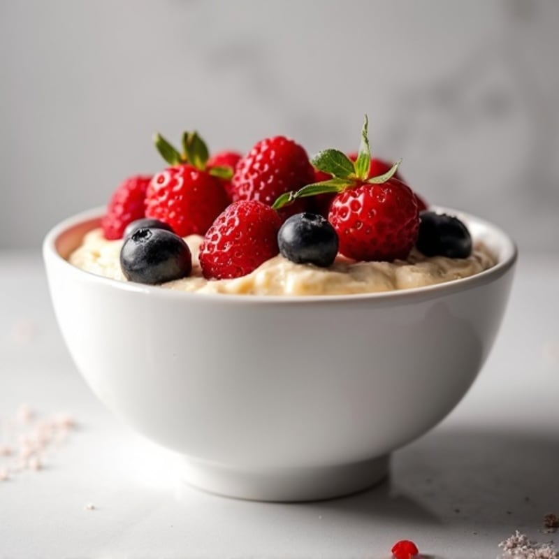 Creamy Protein Cheesecake Bowl with Fresh Berries