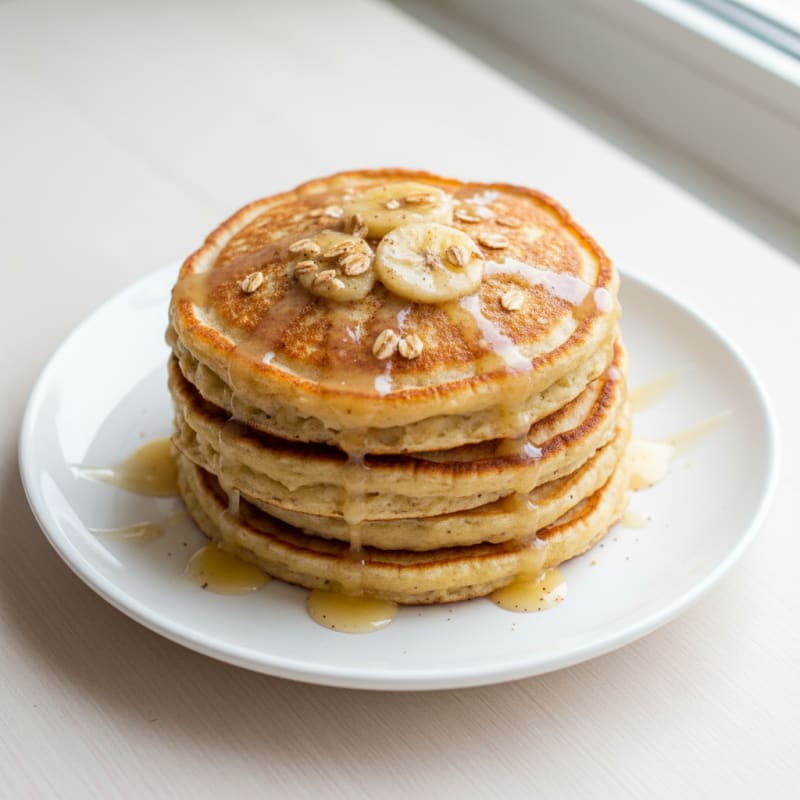 Fluffy Banana-Oat Cottage Pancakes