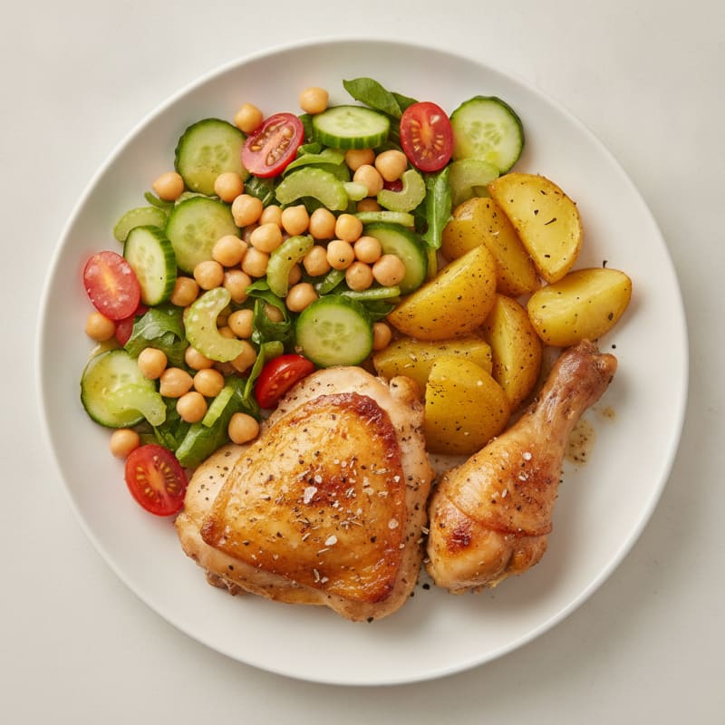 Roasted Chicken Thighs with Mediterranean Vegetables