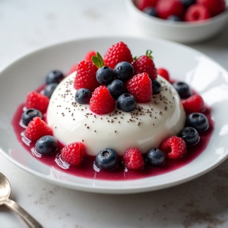 Silky Greek Yogurt Protein Mousse with Mixed Berries