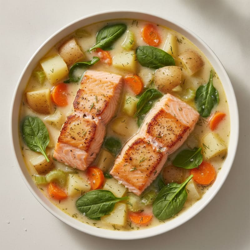 Hearty Salmon and Vegetable Soup