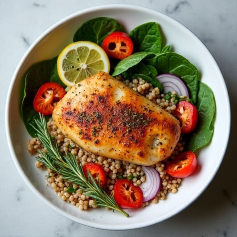 Herb-Roasted Chicken with Quinoa Power Bowl