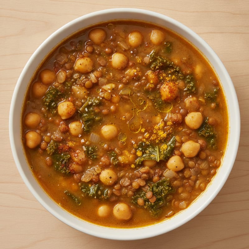Hearty Protein-Packed Lentil and Chickpea Soup