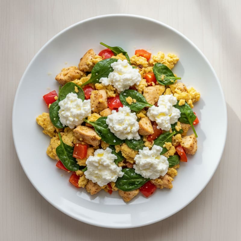 Egg and Cottage Cheese Veggie Scramble