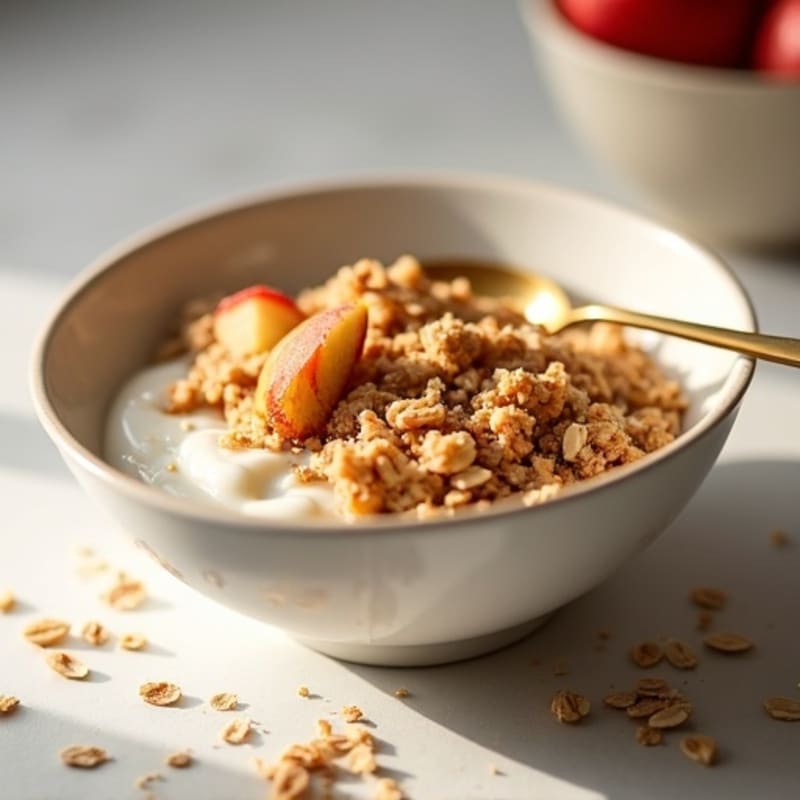 Warm Apple Cinnamon Protein Crumble Bowl