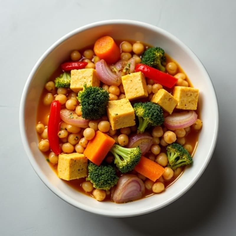 Silky Tofu Curry with Roasted Vegetables