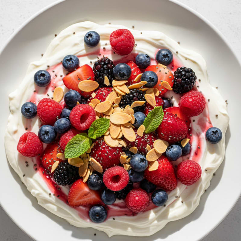 Silky Greek Yogurt Protein Pudding with Berries