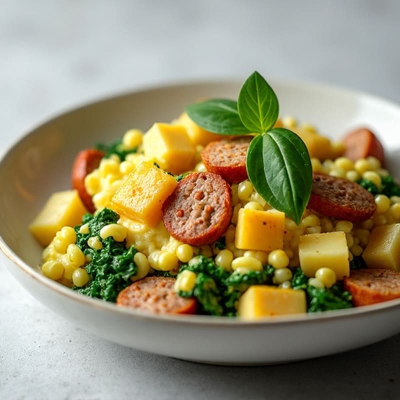 Egg White and Turkey Sausage Scramble with Spinach