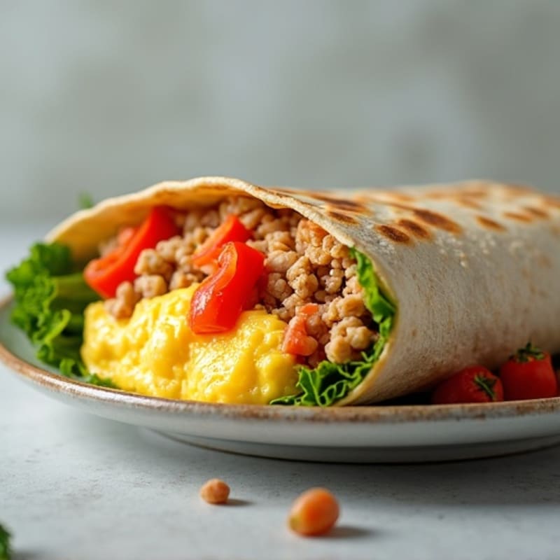 Protein-Packed Egg White and Turkey Breakfast Burrito