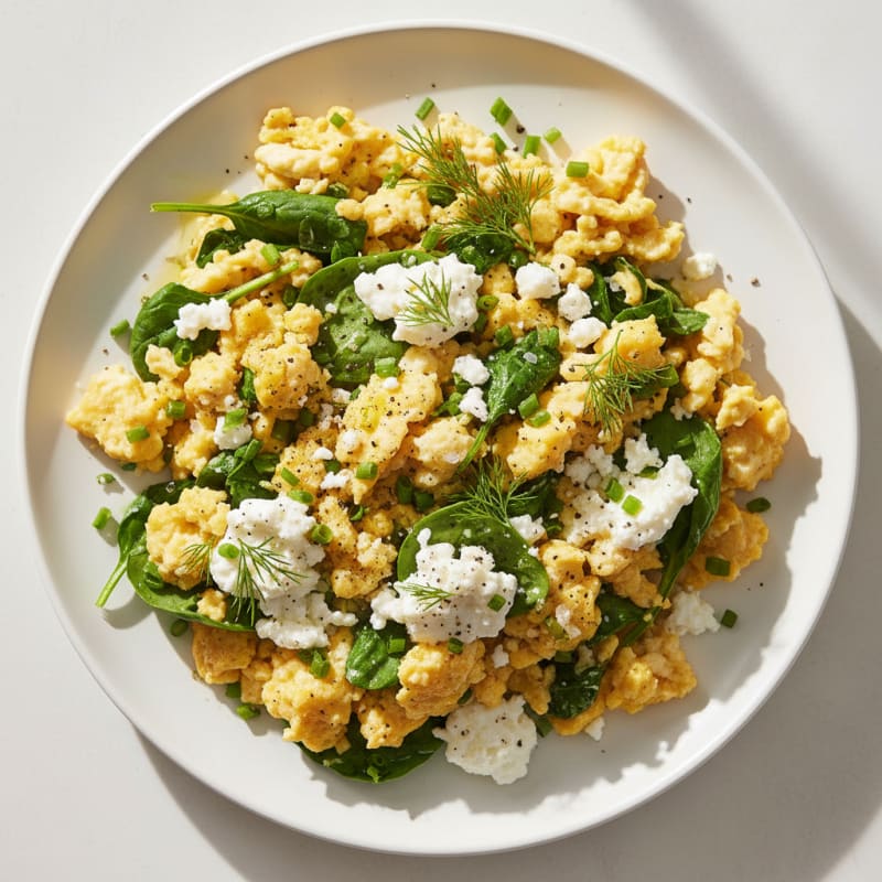 Garden Herb Egg Scramble with Feta