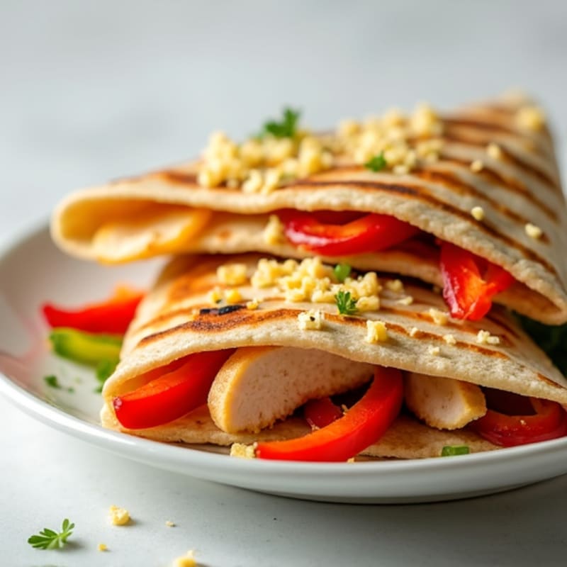 Grilled Chicken and Bell Pepper Quesadilla