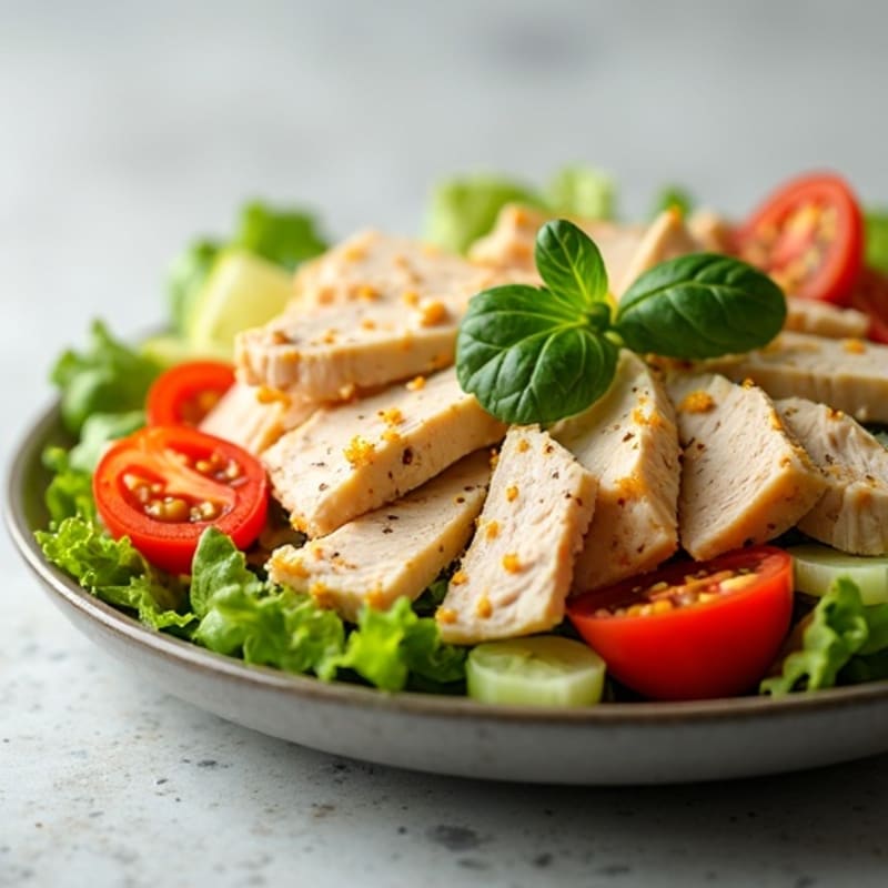 Turkey and Provolone Chopped Salad with Crisp Vegetables and Zesty Vinaigrette
