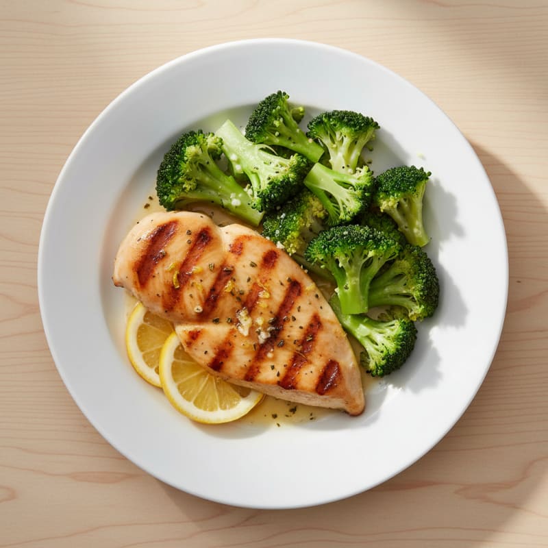 Grilled Chicken Breast with Steamed Broccoli
