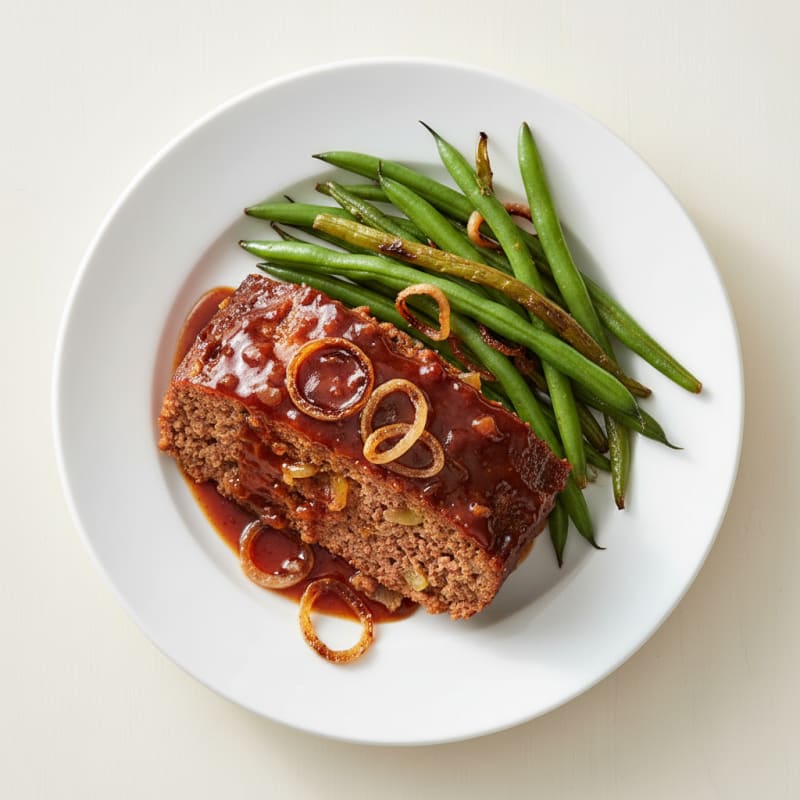 Smoky Glazed Meatloaf with Caramelized Onions