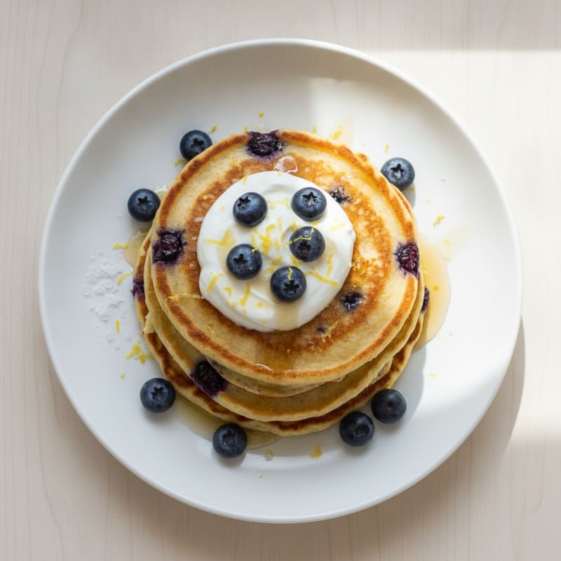 Blueberry Ricotta Pancakes with Lemon Zest