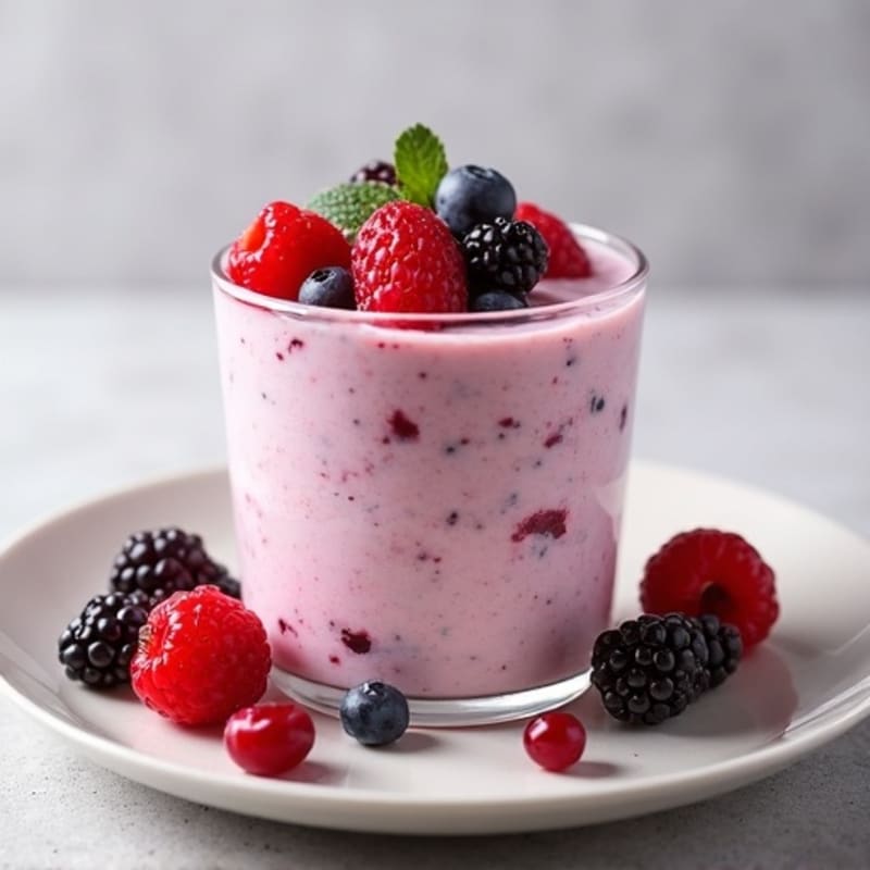 Greek Yogurt Protein Mousse with Mixed Berries