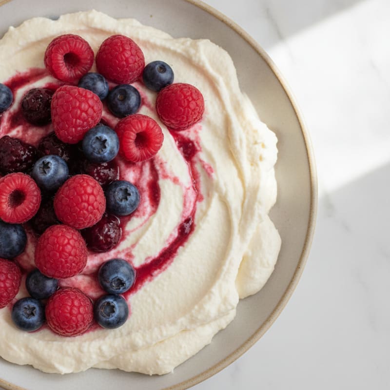 Silky Greek Yogurt Protein Mousse with Mixed Berries