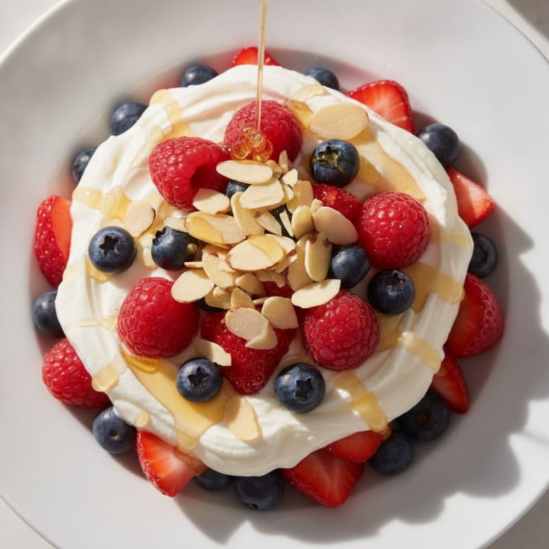 Greek Yogurt Protein Parfait with Mixed Berries