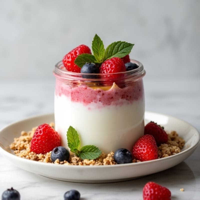 Creamy Greek Yogurt Parfait with Mixed Berries and Almond Butter