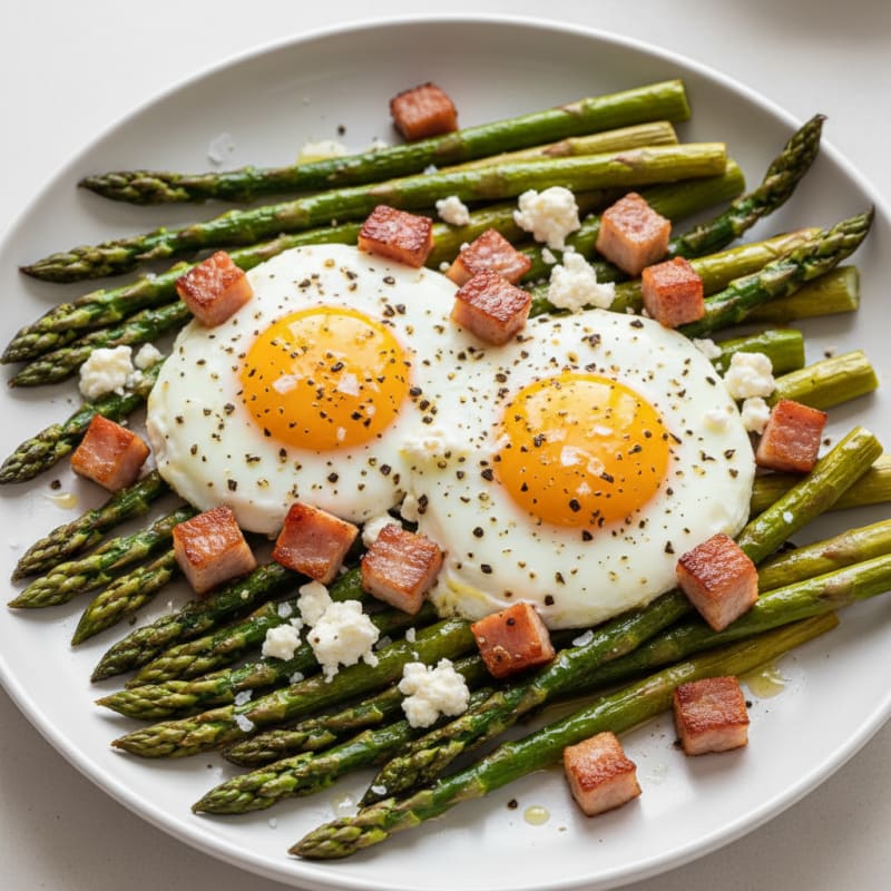Baked Eggs with Roasted Asparagus