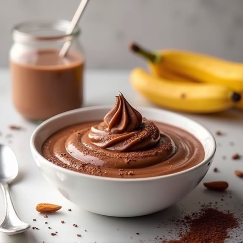 Silky Chocolate Protein Pudding with Almond Butter Swirl