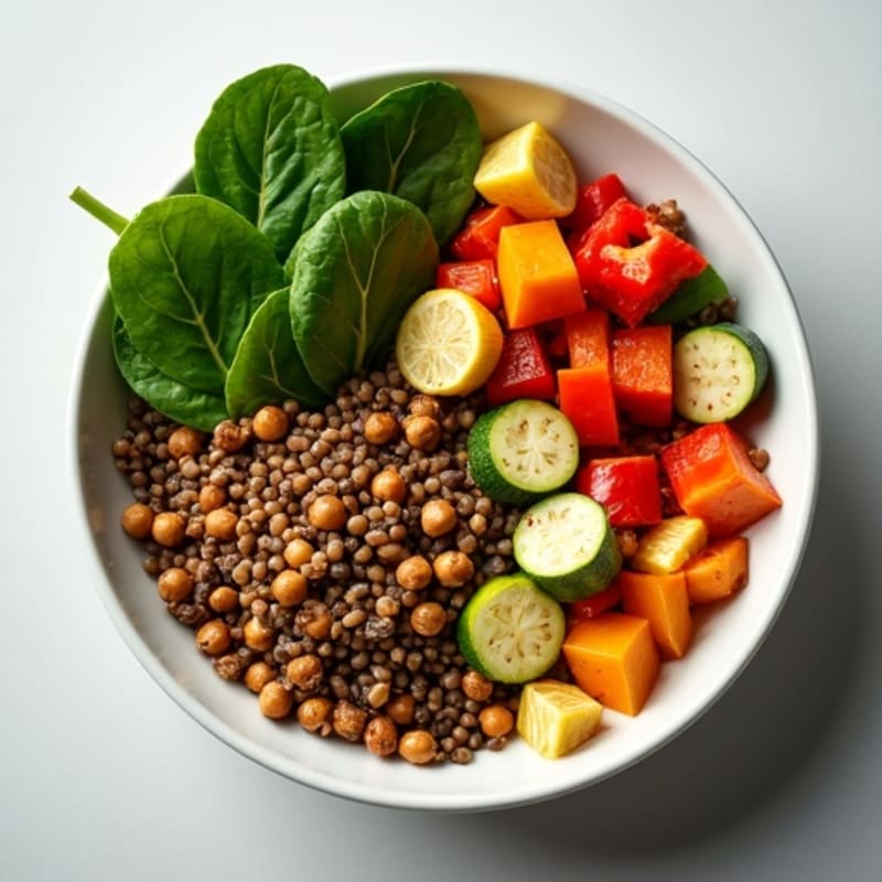 Hearty Lentil and Roasted Vegetable Bowl