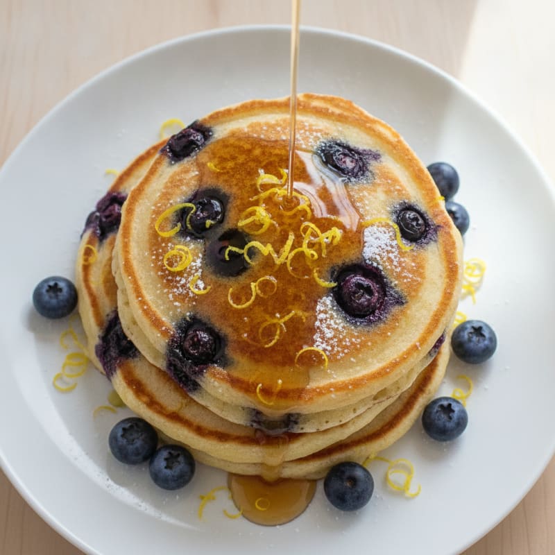 Blueberry Ricotta Pancakes with Lemon Zest