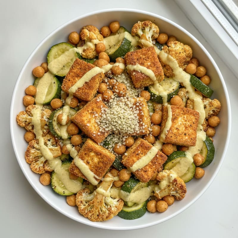 Roasted Vegetable and Chickpea Bowl