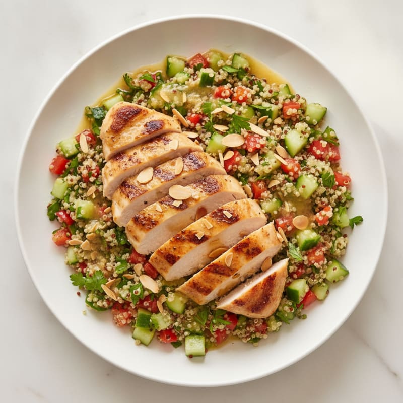 Grilled Chicken Breast with Crunchy Quinoa Salad