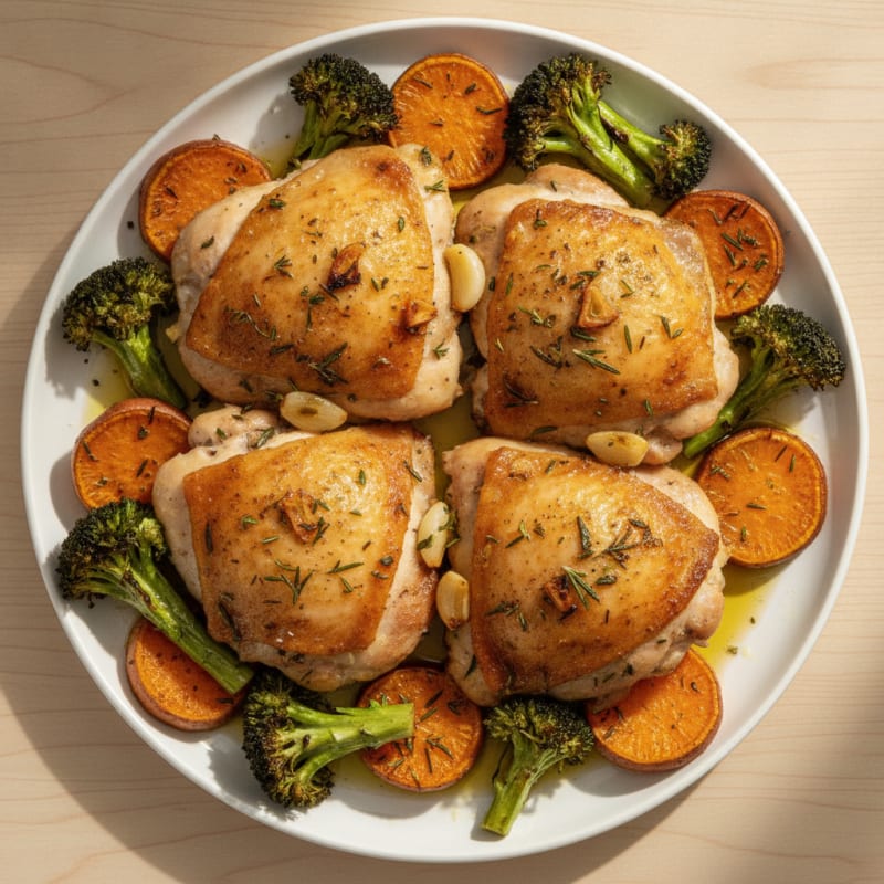 Garlic Herb Roasted Chicken Thighs