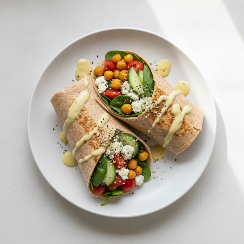 Mediterranean Chickpea and Veggie Wrap